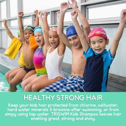 TRISWIM Kids Scented Shampoo, After-Swimmer Hair Care for Chlorine Removal, Dandruff Relief
