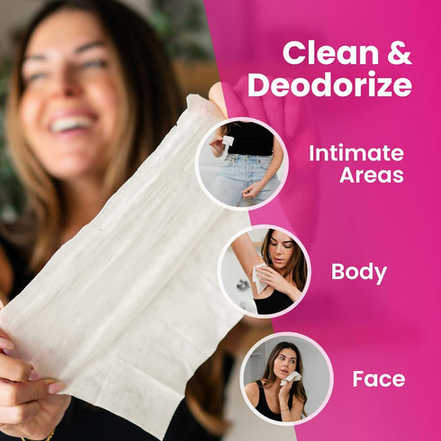 Pack 20 Super Fresh Lady Parts Feminine Wipes Flushable pH Balanced Wet Wipes for Women Safe for Privates Body Booty