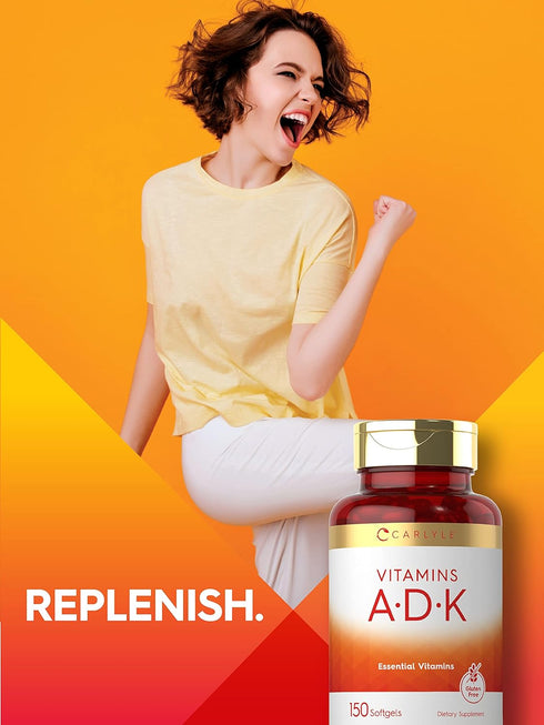Carlyle Vitamin ADK, 150 Softgels, Non-GMO, Gluten Free Dietary Supplement