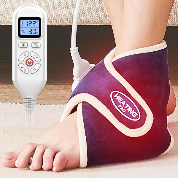 CAMECO Electric Heating Pad for Achilles Tendinitis, Adjustable 86°F-158°F for Pain Relief, Auto Shut Off Feature