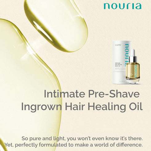 NOURIA Intimate Pre-Shave Elixir Oil, HydroLock Moisturizer for Ingrown Hair, Itch, Razor Bumps