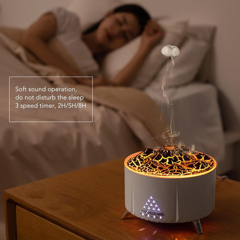 LAISANIM 350ML 24H Flame Essential Oil Diffuser, Ultrasonic Flame Oil Diffuser, Up to of Continuous,Waterless Auto Off