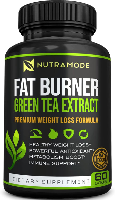 Premium Green Tea Extract Fat Burner Supplement with EGCG, Natural Appetite Suppressant for Healthy Weight Loss Diet