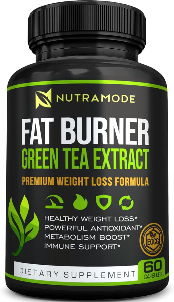 Premium Green Tea Extract Fat Burner Supplement with EGCG, Natural Appetite Suppressant for Healthy Weight Loss Diet