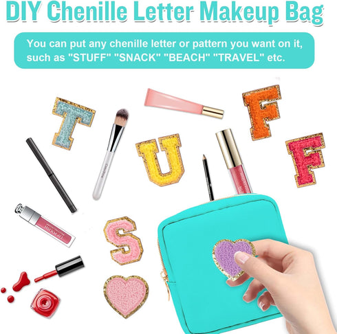 Nylon Mini Makeup Bag for Purse, Waterproof Travel Coin Pouch, Cute Zipper Pouch for Women, Mint