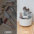 360 Rotating Makeup Brush Holder Organizer, 5 Slot Makeup Organizer for Vanity, White