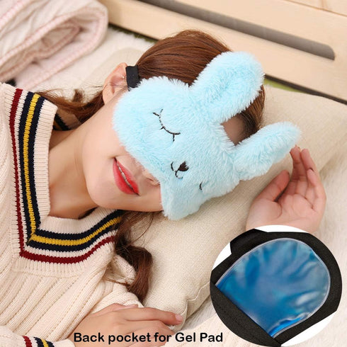 4 Pack Soft Plush Cute Animal Rabbit Sleeping Eye Mask Blindfold Sleep Masks for Kids Girls Women Home Traveling