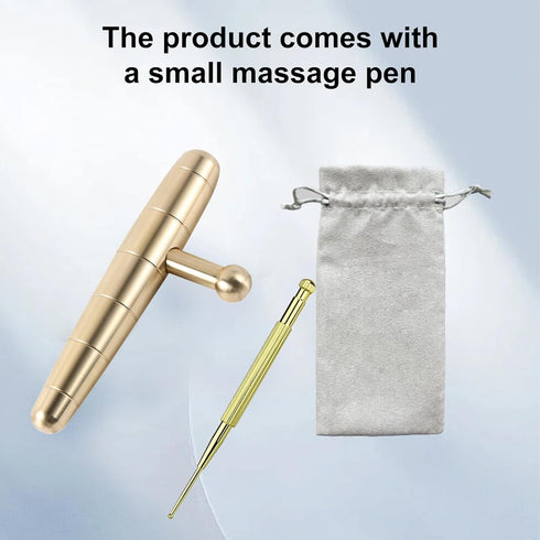 T-Bar Trigger Point Massager Tool - Copper Deep Tissue Massage Tool, Witha Small Massage Pen, for Neck Shoulder Back