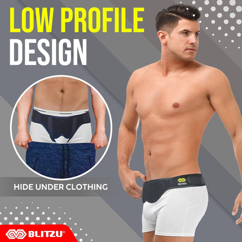 BLITZU Inguinal Hernia Belt Truss for Sports, Incisional, Femoral, Umbilical Support Brace for Men Women, Pain Relief