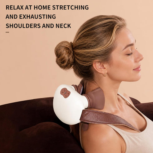 TSDRBWO 4D Neck and Shoulder Massager,Portable Shiatsu Back Massage Hand-Shaped Deep Tissue Kneading Massager with Heat