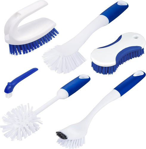 CELOX Kitchen Scrub Brush Set with Ergonomic Handle, Deep Cleaning Brushes, Include