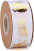 40 Yards White and Gold Baby Shower Ribbon Welcome Baby Foot Print Ribbons for Crafts, Gift Wrapping, Party Decoration