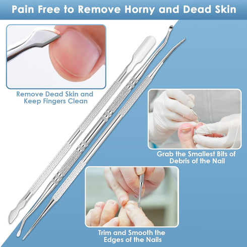 Modacraft 8 PCS Podiatrist Toenail Clippers, Professional Heavy Duty Ingrown & Thick Nail Clippers Kit
