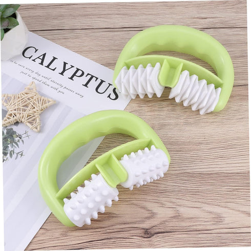 Set 2 of Ergonomic Green Hand Rollers for Muscle Relief and Recovery