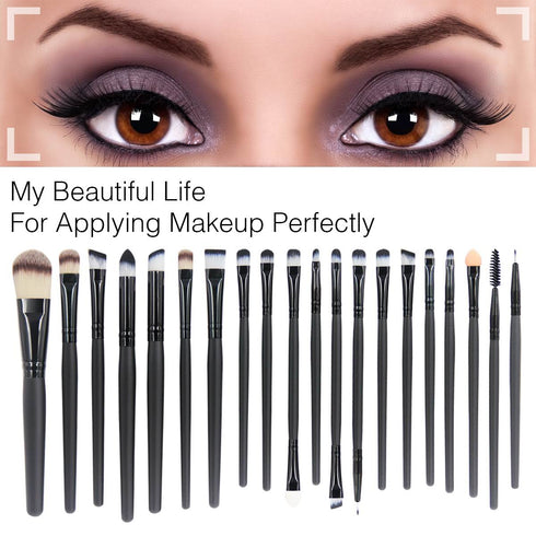 20 Pieces Makeup Brush Set, Professional Face Eye Shadow Eyeliner Foundation Blush Lip Brushes, Powder Liquid Cream Tool