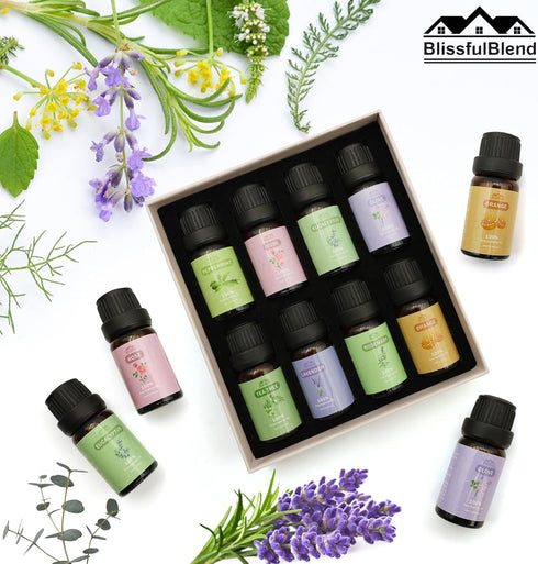 8 Pack Organic Aromatherapy Essential Oil Set - Pure Essential Oil Kit for Diffusers & Candle Making