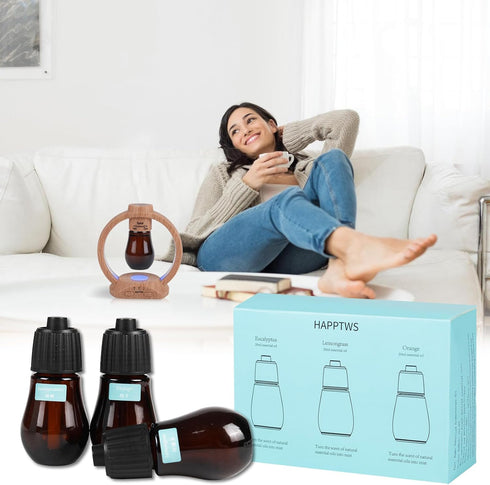 Aromatherapy Essential Oil Set, 3-Piece Set in Eucalyptus, Lemongrass, and Orange Flavors