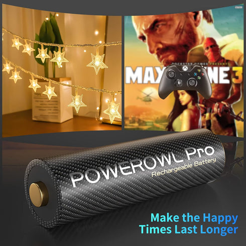 POWEROWL Goldtop Rechargeable AA Batteries PRO, High Capacity 2800mAh, Premium NiMH (8 Count)