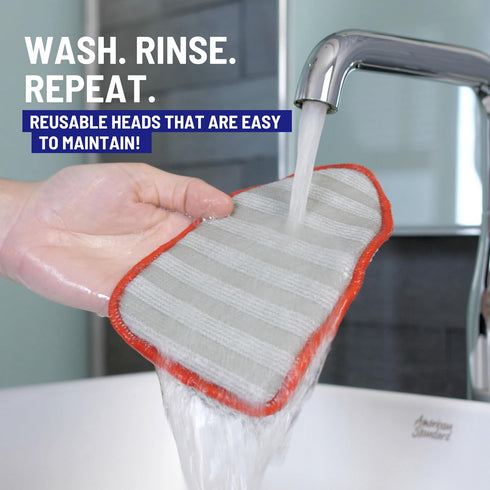 Replacement Microfiber Pad Head Scrubber Refill for Extendable Tub Tile Shower Scrubber, Non-Scratch (2X Red)