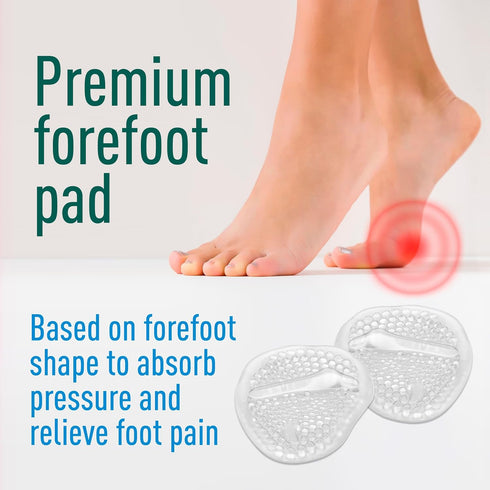 Metatarsal Pads, Soft Cushion Design for Women's High Heel Pain Relief, Shock Absorbing, 3 Pairs (Clear)