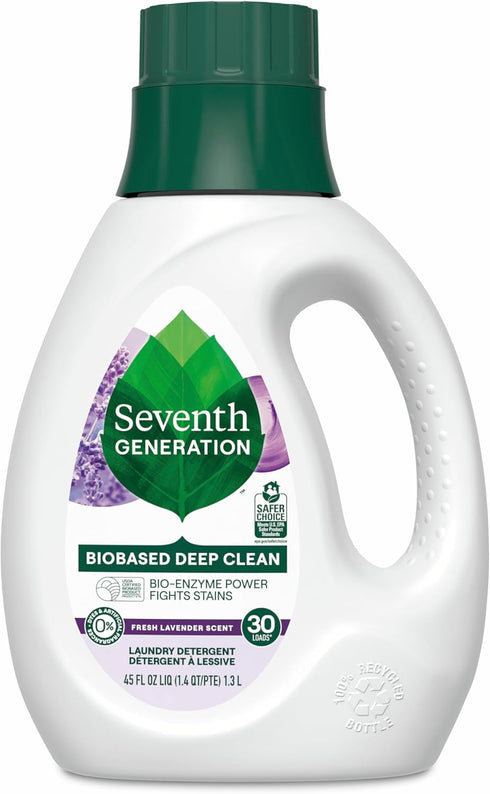 Seventh Generation Liquid Laundry Detergent, Fresh Lavender, 30 Loads, 45 Fl Oz