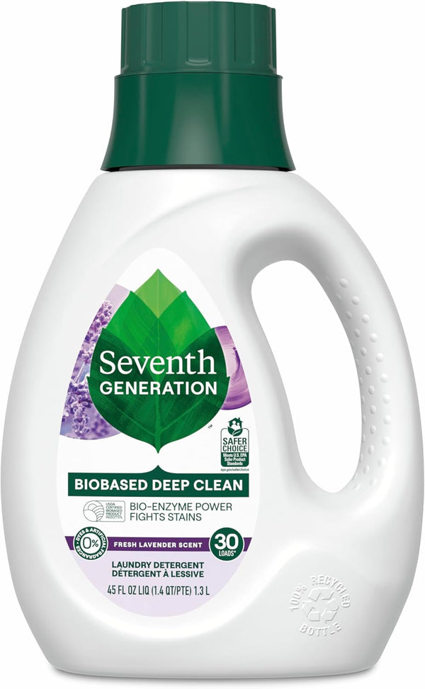 Seventh Generation Liquid Laundry Detergent, Fresh Lavender, 30 Loads, 45 Fl Oz