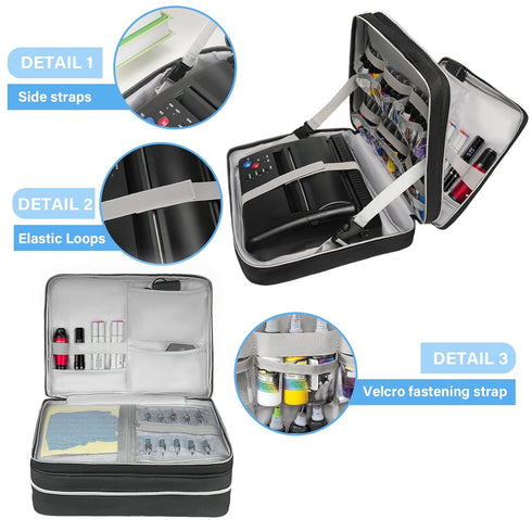 Tattoo Travel Case for Supplies, Carrying Bag for Equipment and Accessories, Tattoo Storage Organizer, Black, Bag Only