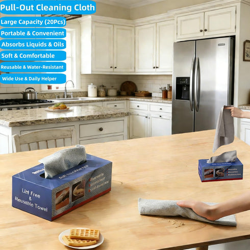 Kelvora 20Pcs Microfiber Cleaning Cloths, Ultra Absorbent, Lint Free, Streak Free, Non-Abrasive, Reusable Washable Rags