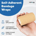 Self-Adhesive Bandage Wrap - 4 Inch, 8 Pack, Breathable Athletic Tape for All Sports - Brown