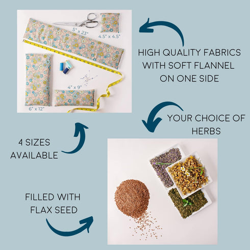 Pack Pack, Pack Hot Cold Reusable and Microwavable Heating Pad with Flax Seed and Dried Herbs, Ice Aromatherapy Heat