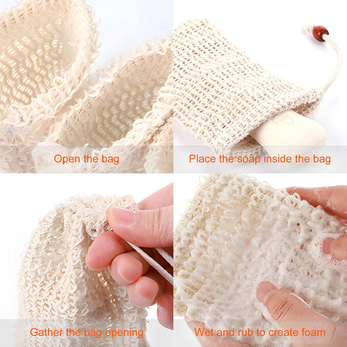 Eco-Friendly Skincare, Natural Exfoliation, Cotton Bathroom Accessories, Sustainable Soap Storage, Biodegradable Pouch