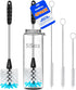 Holikme Bottle Brush Cleaner Set, 14" Long Handle Stainless Steel Bottle Cleaner Brush for Water Bottles, Cups, and