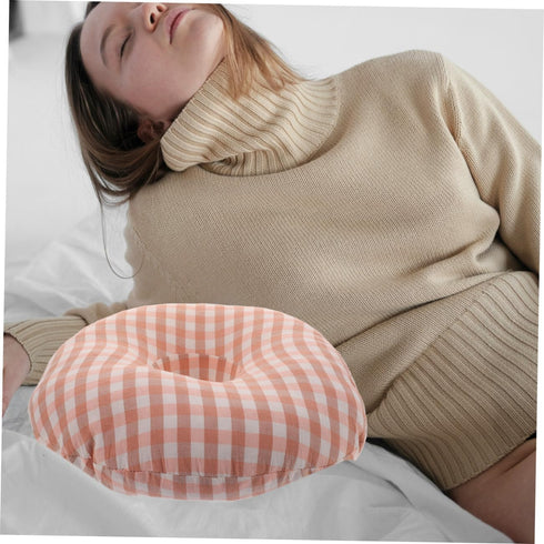 PRETYZOOM Ear Hole Pillow for Side Sleeping Portable Nursing Pillow for Elderly Washable Cover for Office Naps and Home