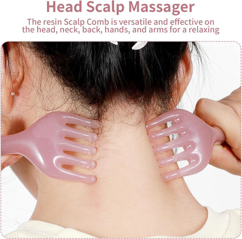 WY LIGHTING LEVEL 2Pcs Head Massager Manual Hair Scalp Massager Gua Sha Five Claw Massage Tool Comb Portable Handheld