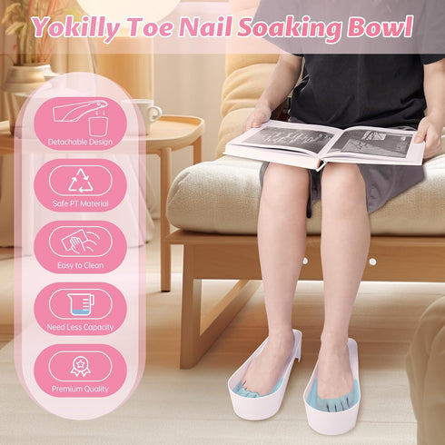 Yokilly Toe Nail Soaking Bowl, 2 PCS Shoe Design Foot Bath Soak Tub, Acetone Proof Pedicure Nail Soaker