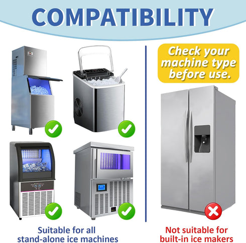 STREALE -44 Countertop Commercial Ice Machine Cleaner Maker and Descaler Ice Maker Cleaner Tablets Compatible with All
