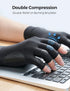 FREETOO Copper Arthritis Gloves for Carpal Tunnel Pain Relief, Fingerless Compression Gloves for Women/Men