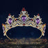 Luxury Purple Crystal Crown, Baroque Rhinestone Tiara and Bridal Crown Headband