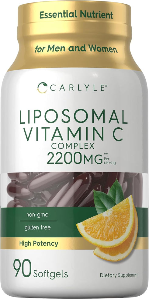 Carlyle Liposomal Vitamin C, 2200mg, 90 Softgels, High Potency Formula, Non-GMO & Gluten Free (Packaging May Vary)
