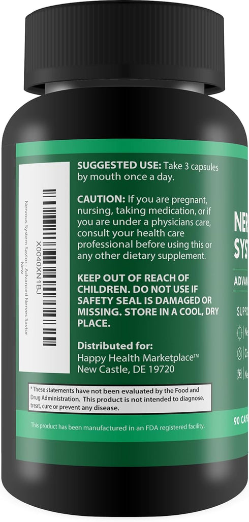 Nervous System Savior - Advanced Nerve Support - Our Best Nerve Support Supplement for Natural Nerve Health - Nerve