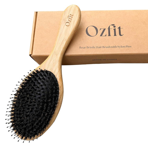 Hair Brush, Boar Bristle Hair Brushes for Women, Men & Kids, Wet/Dry Smoothing Detangling Everyday Brush (Round)