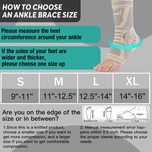 INDEEMAX Copper Infused Ankle Brace for Sprained Ankle, Compression Sleeve Support for Women & Men, XL