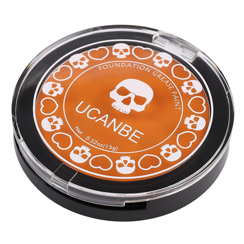 UCANBE Orange Face Body Paint Makeup Foundation, Professional Blendable Cream Greasepaint for Halloween Party
