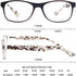Reading Glasses Women +1.25 - Floral Print Square Readers, 5 Pack with Spring Hinge, Lightweight Comfortable Fit