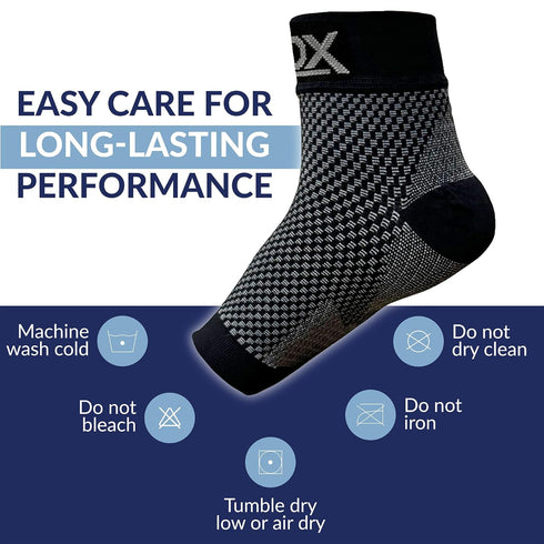 SB SOX Plantar Fasciitis Relief Socks, Ankle Brace Compression Sleeve, Black, Medium