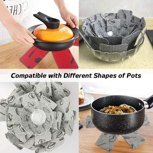SourceTon 18-Piece Non-Woven Pot & Pan Protectors Set (3 Sizes: 15", 14", 10") - Reusable Cookware Dividers