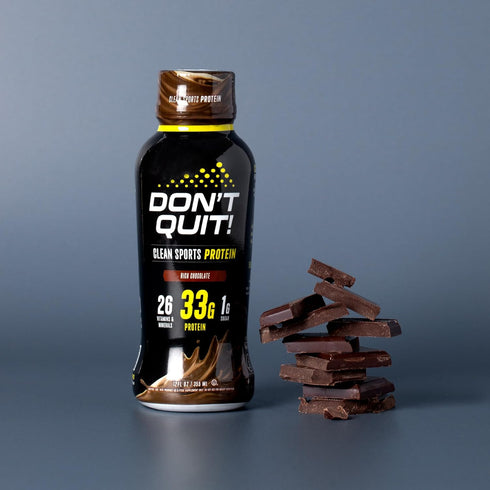 DON’T QUIT Clean Sports Protein Shake - 33 Grams Protein, 26 Vitamins & Minerals, 1 Gram Sugar, No Artificial Colors,