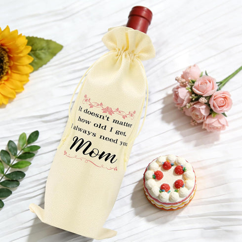 Rose Gifts for Mom,Wine Bag Mom Gifts for Mothers Day Birthday from Daughter Son,Mama Mother Wine Lovers Accessories
