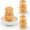 Bamboo Dish Scrub Brushes by Subekyu, Set of 3 Kitchen Wooden Cleaning Scrubbers for Cast Iron Pan/Pot