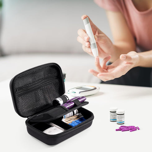 ProCase Diabetic Supplies Hard Travel Case - Diabetes Storage Bag for Glucose Meter, Insulin Pen & More